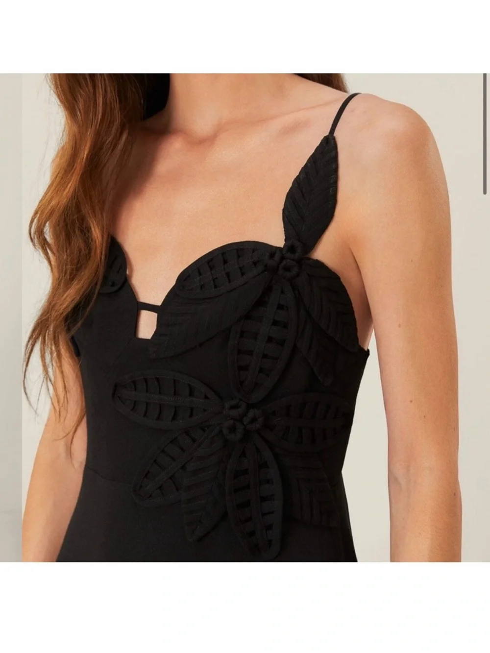 FARM Rio Black Maxi Dress with Crochet Appliqué - Picture 2 of 6
